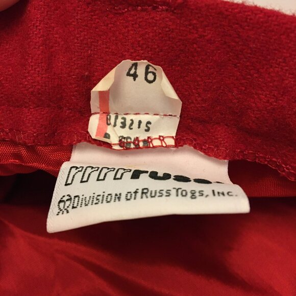Vintage 70s 80s NWT RUSS Red Dress Pants High Waist Mom Grandma ILGWU (IB) - Picture 12 of 16